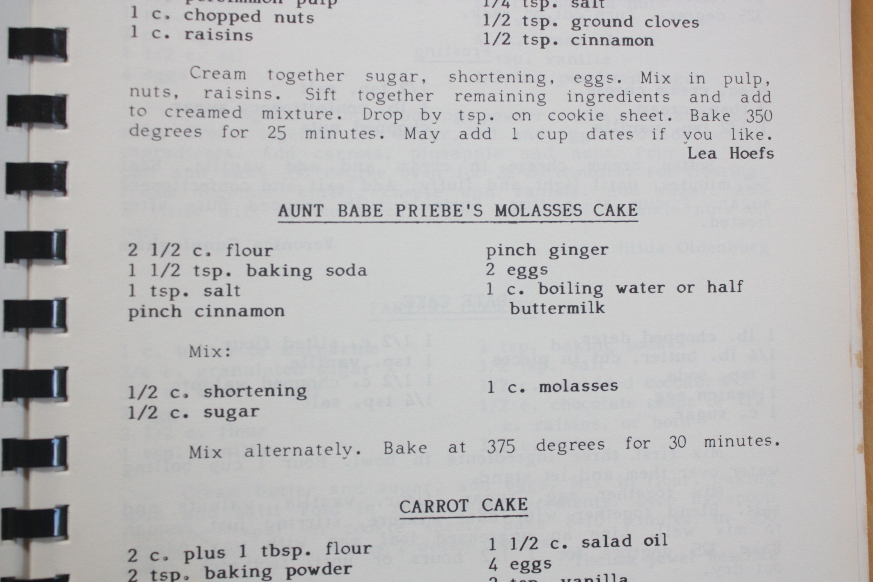 Aunt Babe Molasses Cake