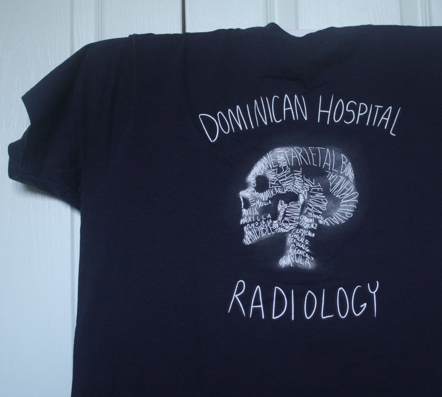 Dominica Radiology Skull Made of Bone Names Tee